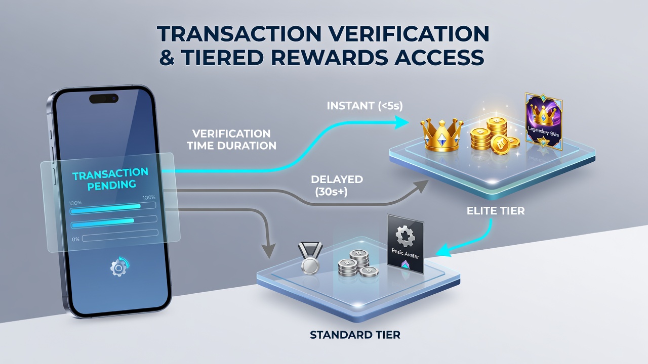 Grafiek die verificatietijden vergelijkt met beloningsniveaus in verschillende gaming apps