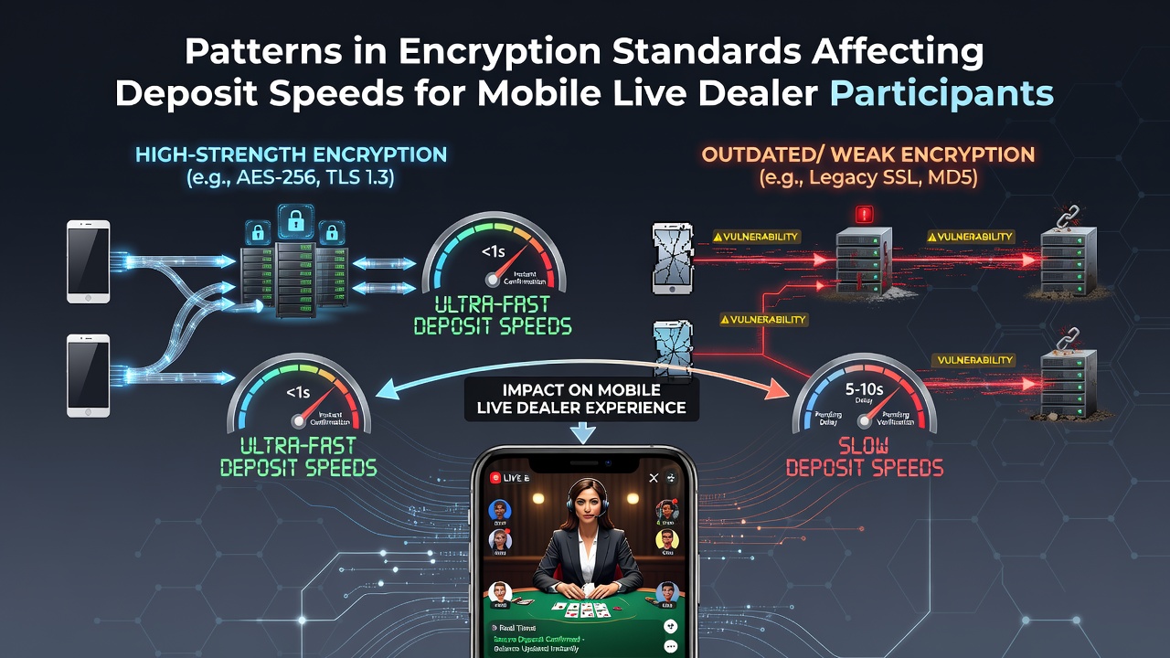 Mobiele live dealer interface met encryptie indicatoren